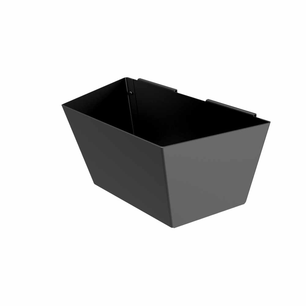 Black aluminium planter a white background